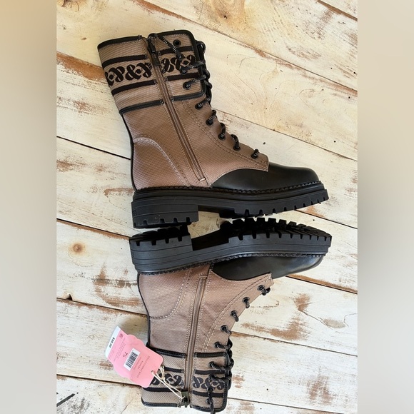 Sam & Libby Stella Embroidered Combat Boots lace up chic women’s sz 7.5 NWT - Picture 4 of 15